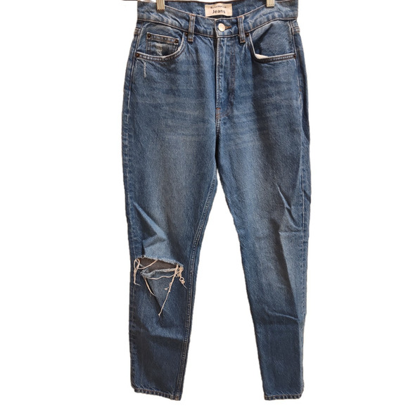 Reformation Jeans Blue Women's Julia High Rise Cigarette Destroyed Jeans Size 26 - Picture 1 of 6